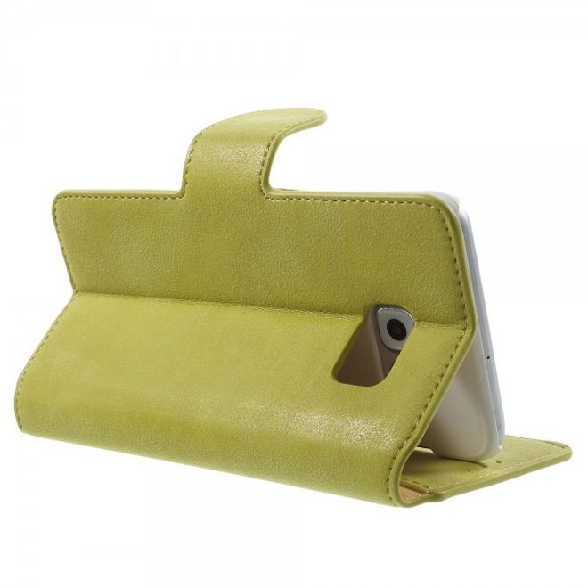 Galaxy S6 Edge Plus Golden Phoenix Echtleder Cover Hülle mit Standfunktion - grün