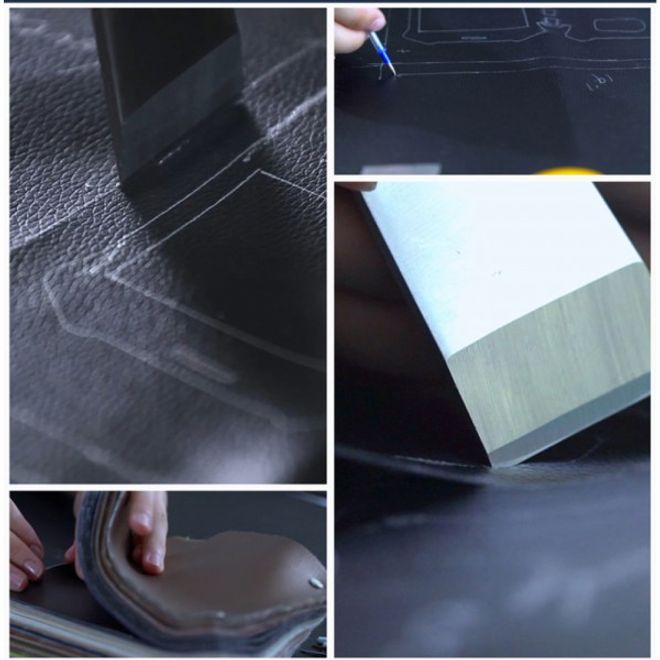 Galaxy S6 Edge Plus LOVE MEI Robuste Metall, Silikon und Echtleder Case Hülle - champagnerfarben