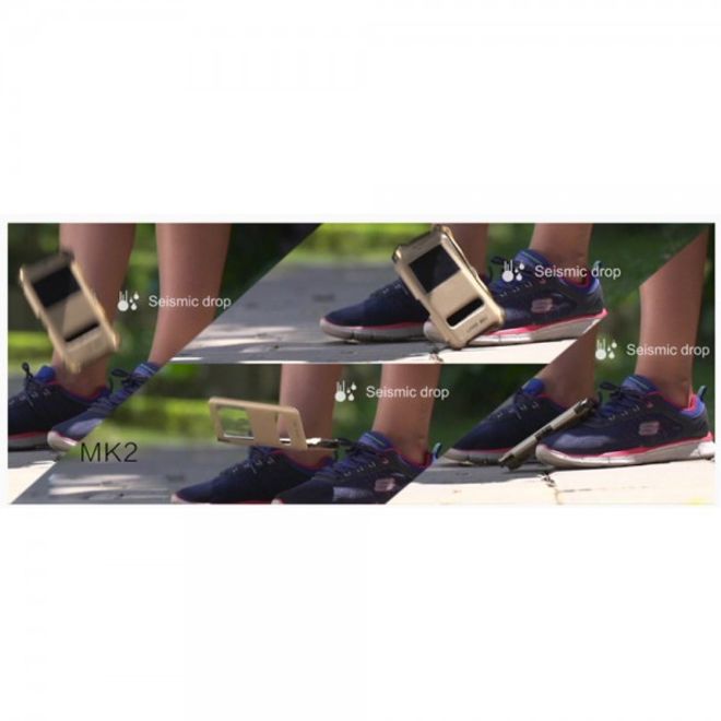 Galaxy S6 Edge Plus LOVE MEI Robuste Metall, Silikon und Echtleder Case Hülle - champagnerfarben