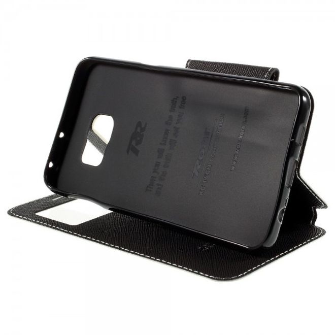 Galaxy S6 Edge Plus Roar Korea Modische Leder Case Hülle mit kleinem Fenster - weiss