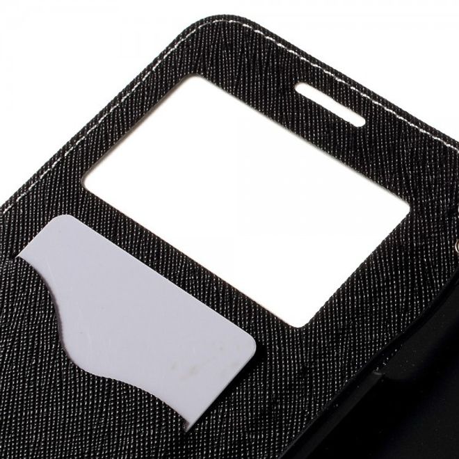Galaxy S6 Edge Plus Roar Korea Modische Leder Case Hülle mit kleinem Fenster - weiss