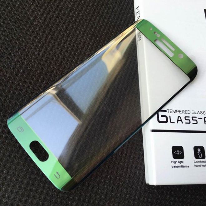 Galaxy S6 Edge Plus Schutzfolie aus gehärtetem Glas mit abgerundeten Ecken von FEMA - grün