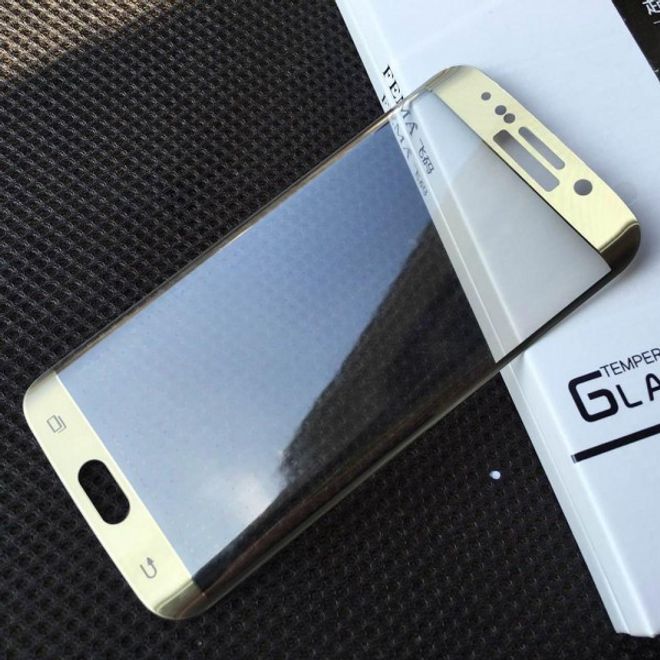 Galaxy S6 Edge Plus Schutzfolie aus gehärtetem Glas mit abgerundeten Ecken von FEMA - gold
