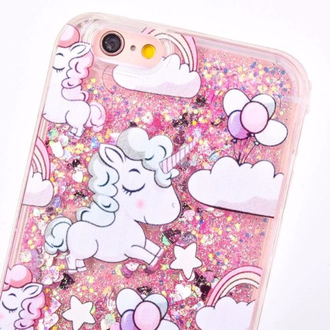 Samsung Galaxy S6 Einhorn Glitzer Hülle - Bling Bling Case aus Plastik - pink