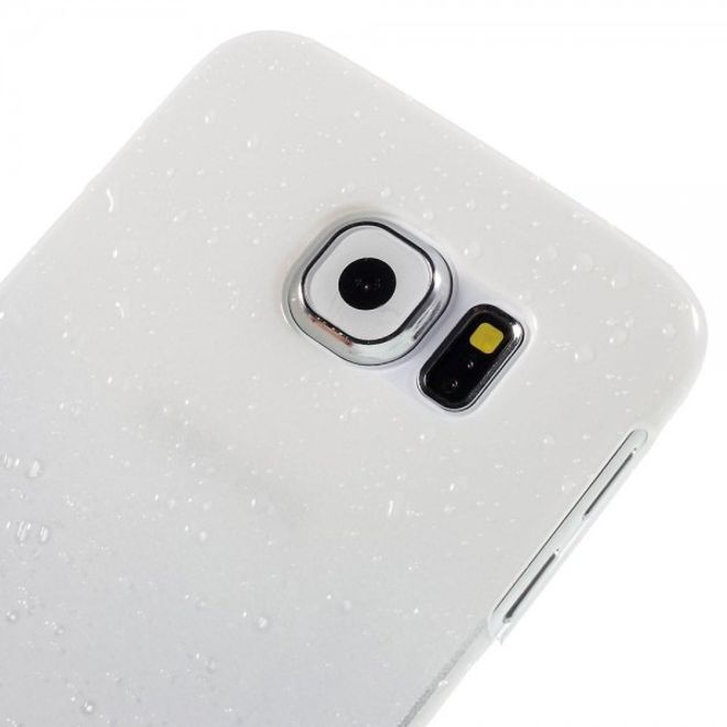 Samsung Galaxy S6 Hart Plastik Handyhülle mit Regentropfen und Farbverlauf - weiss