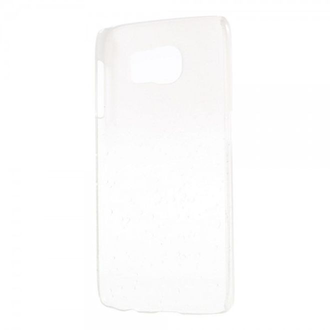 Samsung Galaxy S6 Hart Plastik Handyhülle mit Regentropfen und Farbverlauf - weiss