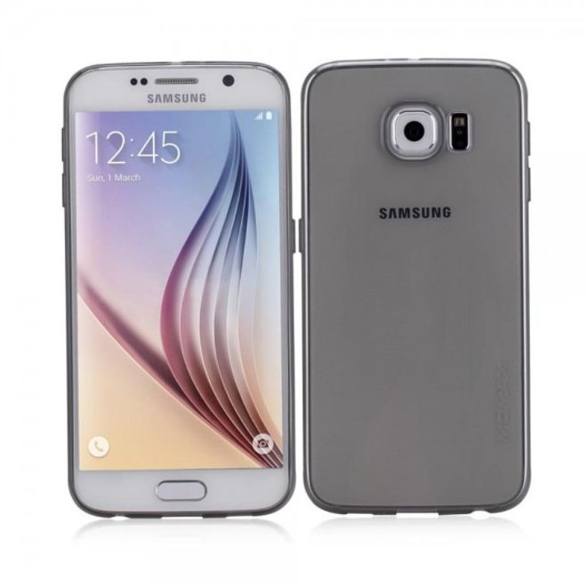 Samsung Galaxy S6 Ultradünne, elastische Plastik Case Hülle von Momax - transparent/schwarz