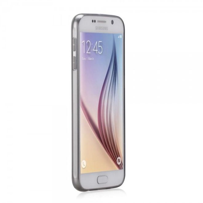 Samsung Galaxy S6 Ultradünne, elastische Plastik Case Hülle von Momax - transparent/schwarz