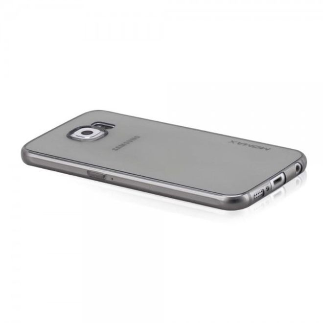 Samsung Galaxy S6 Ultradünne, elastische Plastik Case Hülle von Momax - transparent/schwarz