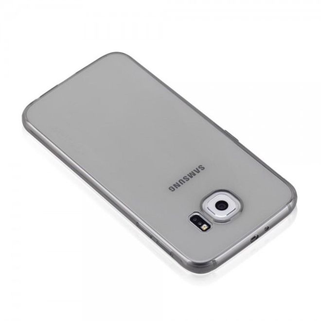 Samsung Galaxy S6 Ultradünne, elastische Plastik Case Hülle von Momax - transparent/schwarz