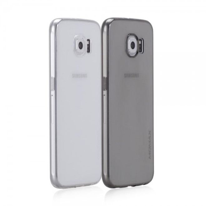 Samsung Galaxy S6 Ultradünne, elastische Plastik Case Hülle von Momax - transparent/schwarz