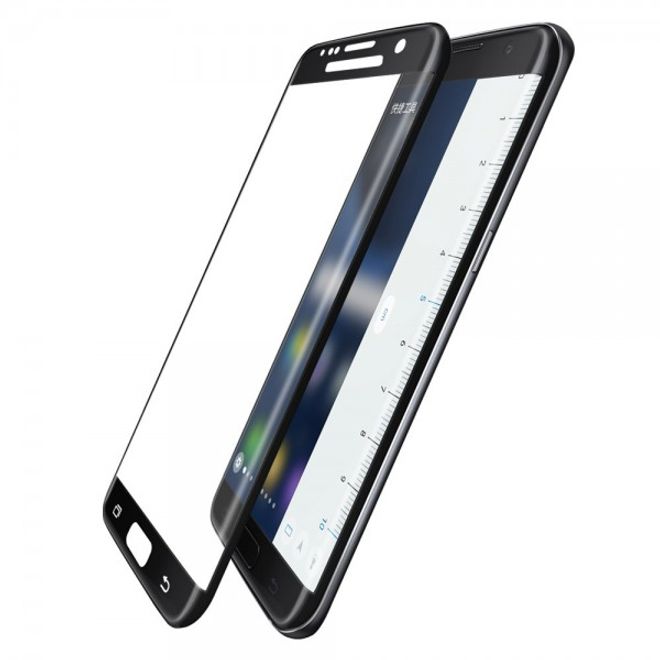 Samsung Galaxy S7 Edge Baseus Schutzfolie aus gehärtetem Glas (reicht über die gesamte Vorderseite) - schwarz