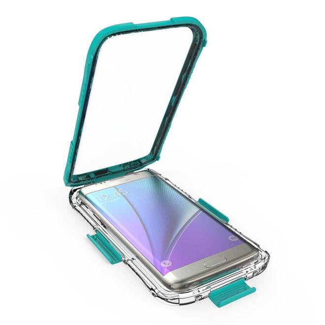 Samsung Galaxy S7 Edge Case - Hülle aus Plastik - bis 24 Stunden und bis max. 10m wasserdicht - cyan