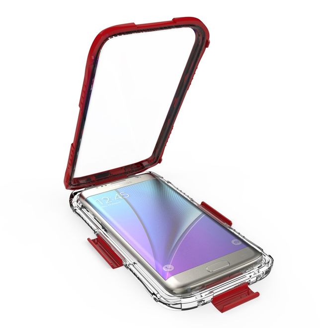 Samsung Galaxy S7 Edge Case - Hülle aus Plastik - bis 24 Stunden und bis max. 10m wasserdicht - rot