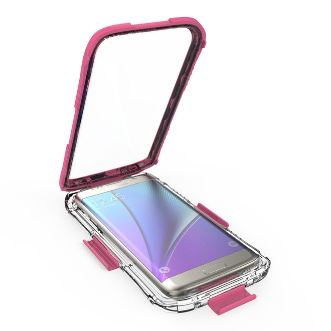 Samsung Galaxy S7 Edge Case - Hülle aus Plastik - bis 24 Stunden und bis max. 10m wasserdicht - pink