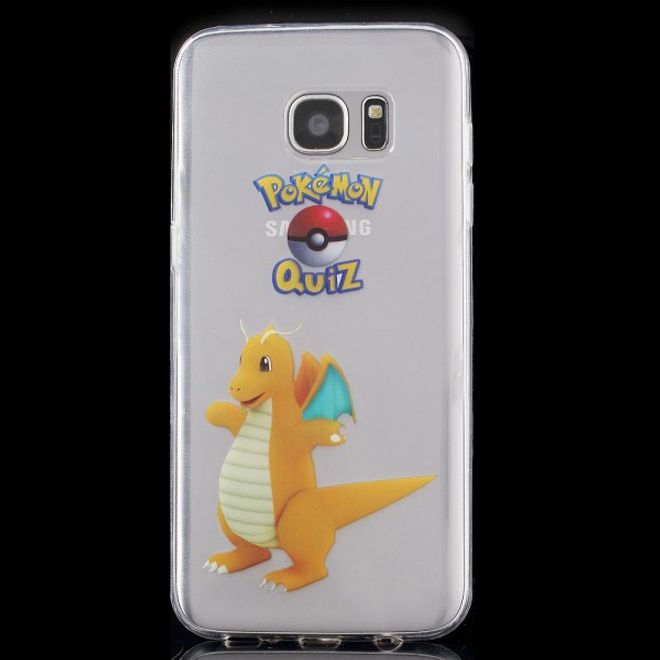 Samsung Galaxy S7 Edge Elastische, dünne Plastik Cover Gummihülle mit Pokemon Dragoran