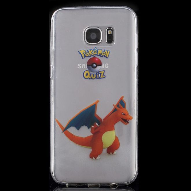Samsung Galaxy S7 Edge Elastische, dünne Plastik Cover Gummihülle mit Pokemon Glurak