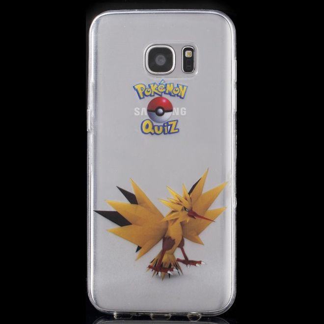 Samsung Galaxy S7 Edge Elastische, dünne Plastik Cover Gummihülle mit Pokemon Zapdos