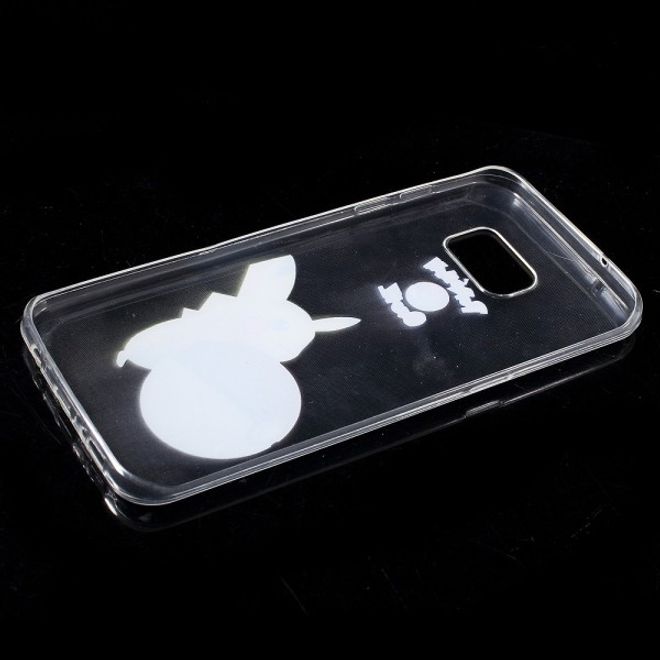 Samsung Galaxy S7 Edge Elastische, dünne Plastik Cover Gummihülle mit Pokeball und Pickachu