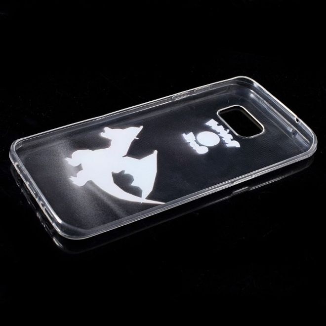 Samsung Galaxy S7 Edge Elastische, dünne Plastik Cover Gummihülle mit Pokemon Glurak