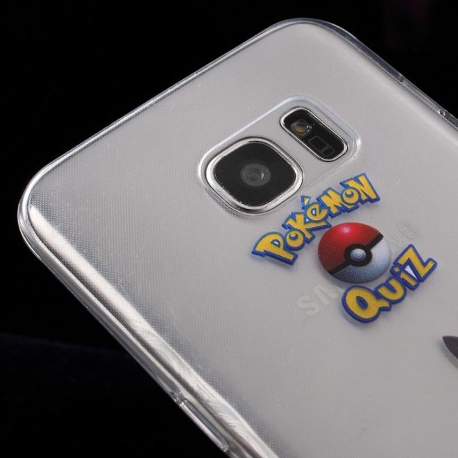 Samsung Galaxy S7 Edge Elastische, dünne Plastik Cover Gummihülle mit Pokeball und Pickachu