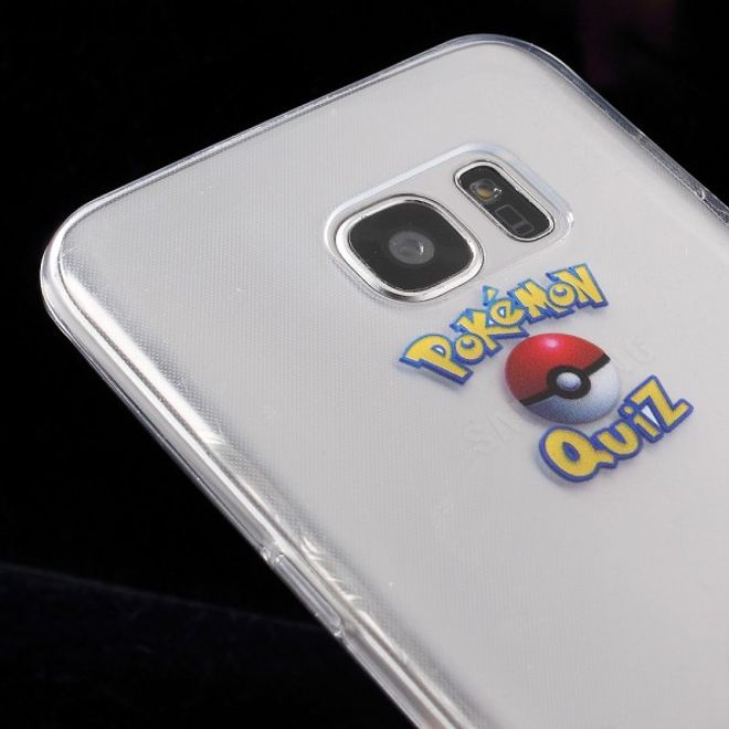 Samsung Galaxy S7 Edge Elastische, dünne Plastik Cover Gummihülle mit Pokemon Glurak
