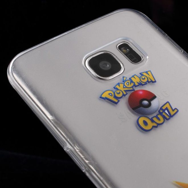 Samsung Galaxy S7 Edge Elastische, dünne Plastik Cover Gummihülle mit Pokemon Zapdos