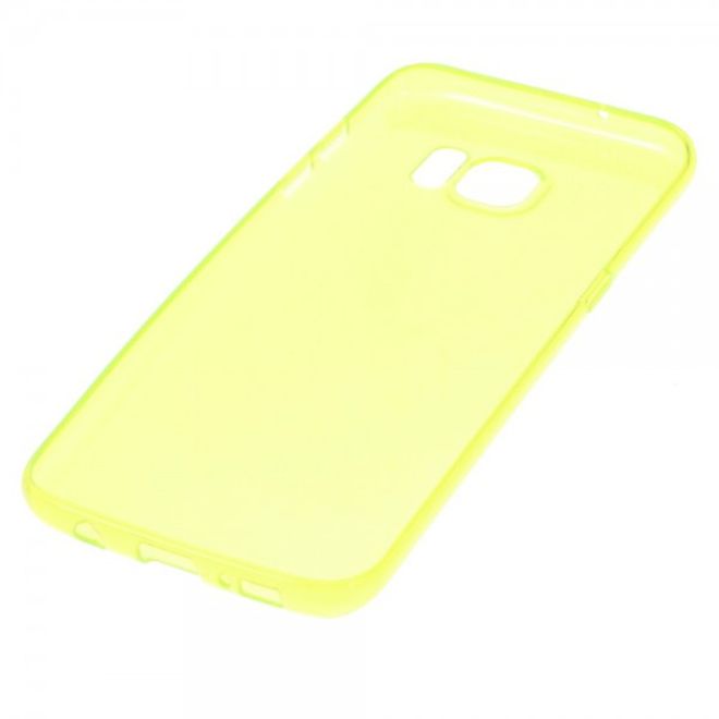 Samsung Galaxy S7 Edge Elastische, durchsichtige Plastik Case Hülle - gelb