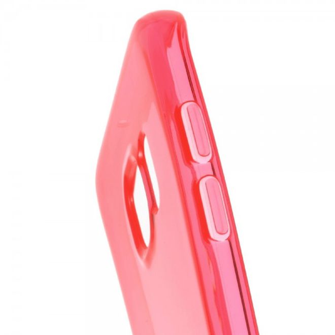 Samsung Galaxy S7 Edge Elastische, durchsichtige Plastik Case Hülle - rot