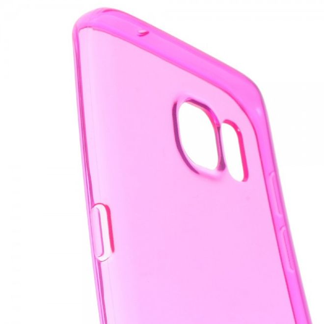 Samsung Galaxy S7 Edge Elastische, durchsichtige Plastik Case Hülle - pink