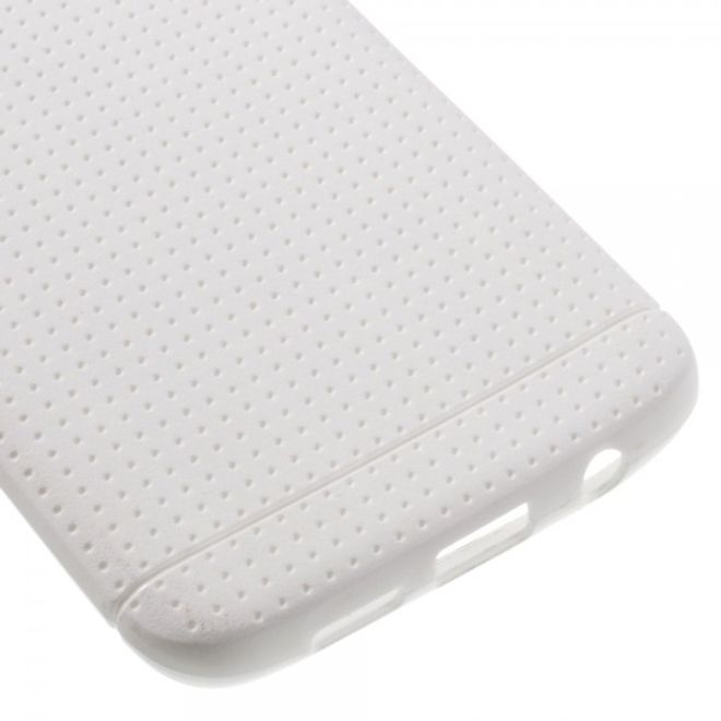 Samsung Galaxy S7 Edge Elastische, gepunktete Plastik Case Hülle - weiss