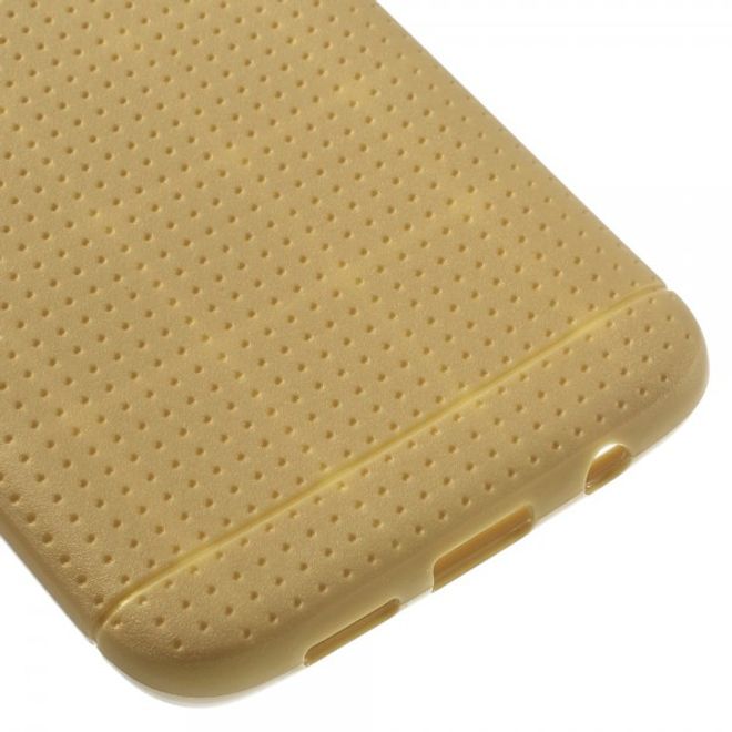 Samsung Galaxy S7 Edge Elastische, gepunktete Plastik Case Hülle - champagnerfarben