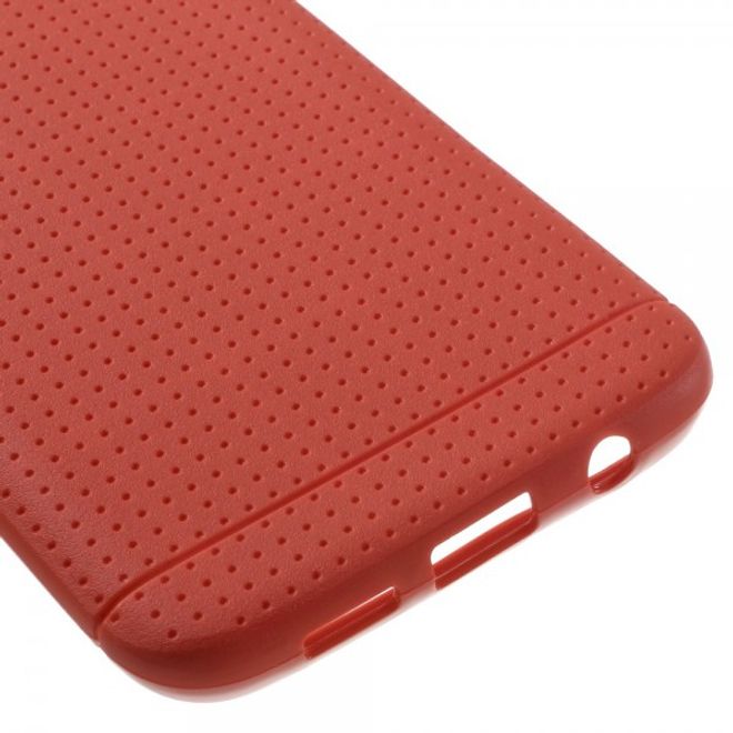 Samsung Galaxy S7 Edge Elastische, gepunktete Plastik Case Hülle - rot