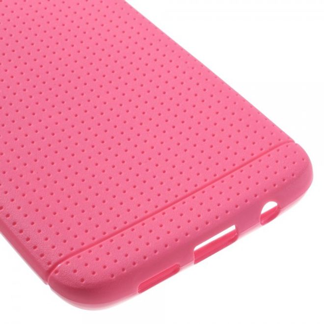 Samsung Galaxy S7 Edge Elastische, gepunktete Plastik Case Hülle - rosa