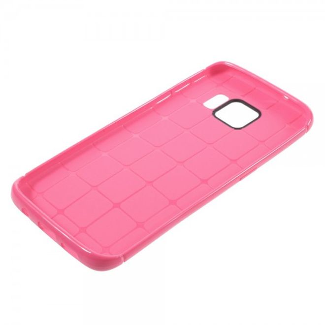 Samsung Galaxy S7 Edge Elastische, gepunktete Plastik Case Hülle - rosa