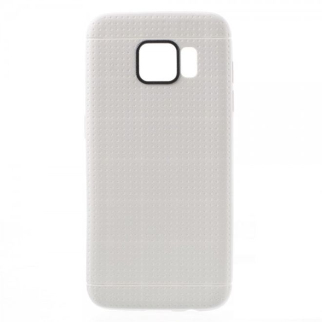 Samsung Galaxy S7 Edge Elastische, gepunktete Plastik Case Hülle - weiss