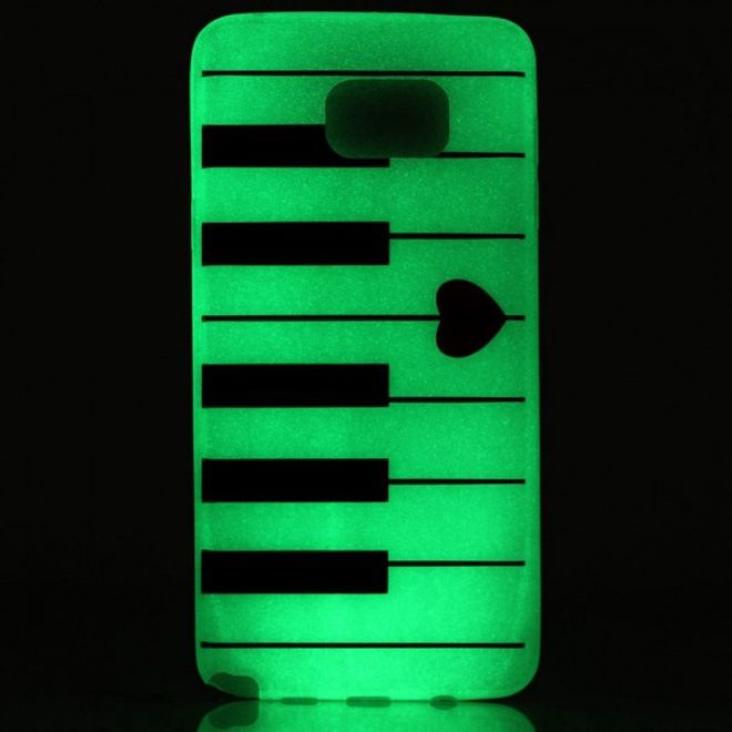 Samsung Galaxy S7 Edge Elastische, leuchtende Plastik Case Hülle mit Klaviertasten