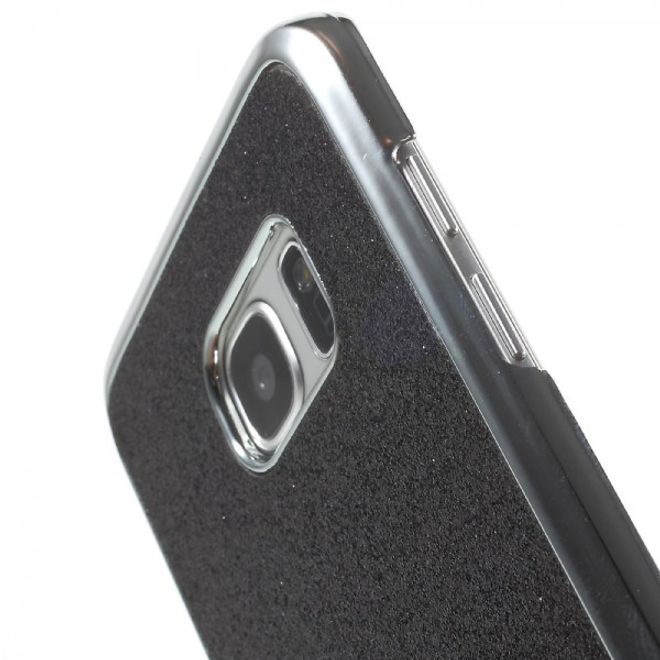 Samsung Galaxy S7 Edge Glitzernde Hart Plastik Case Handy Hülle - schwarz