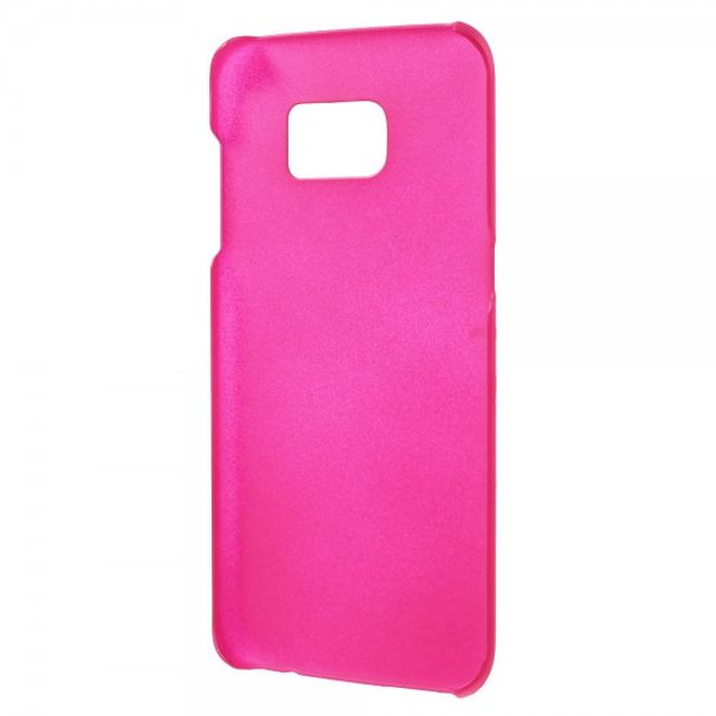 Samsung Galaxy S7 Edge Gummierte Hart Plastik Case Handy Hülle - rosa