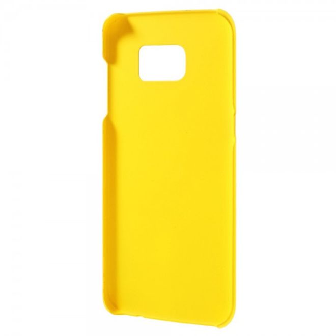 Samsung Galaxy S7 Edge Gummierte Hart Plastik Case Handy Hülle - gelb