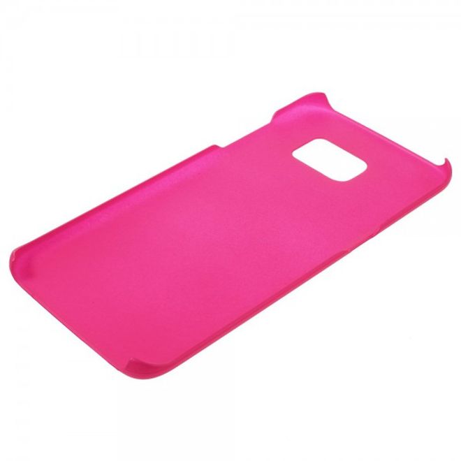 Samsung Galaxy S7 Edge Gummierte Hart Plastik Case Handy Hülle - rosa
