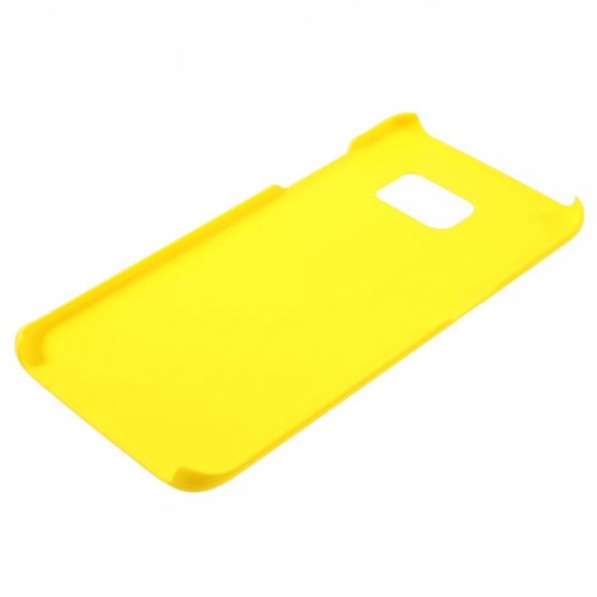 Samsung Galaxy S7 Edge Gummierte Hart Plastik Case Handy Hülle - gelb