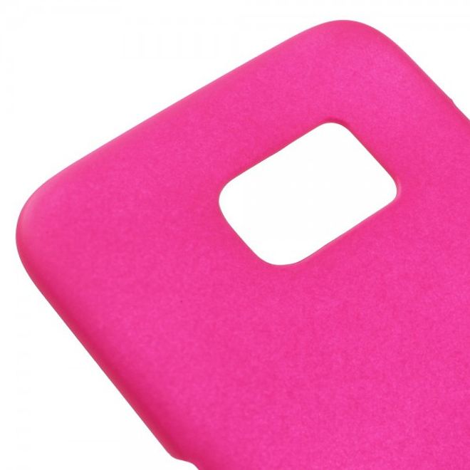 Samsung Galaxy S7 Edge Gummierte Hart Plastik Case Handy Hülle - rosa