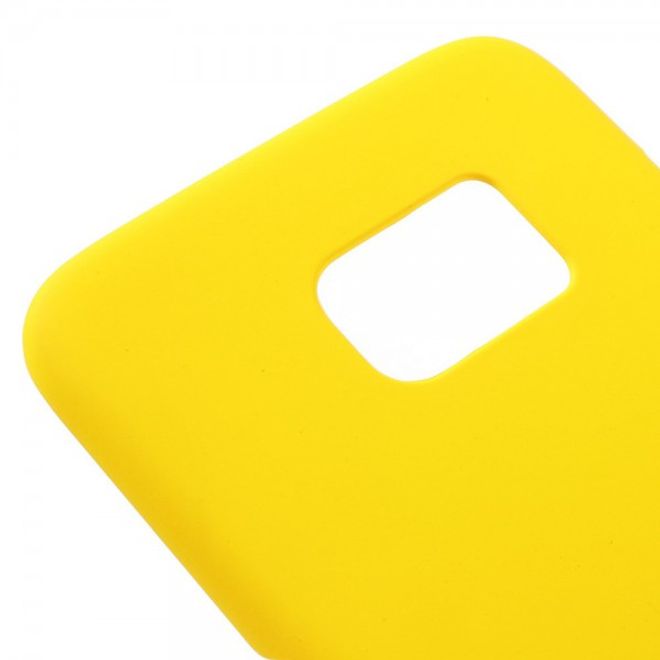 Samsung Galaxy S7 Edge Gummierte Hart Plastik Case Handy Hülle - gelb