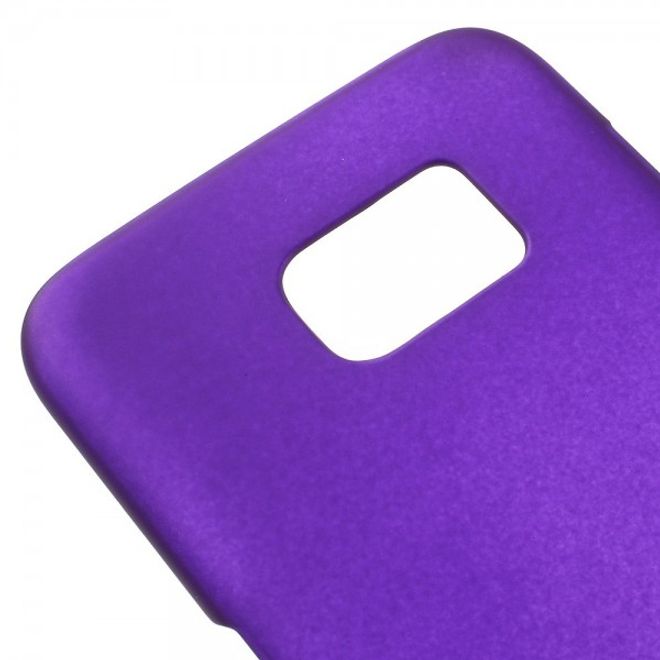 Samsung Galaxy S7 Edge Gummierte Hart Plastik Case Handy Hülle - purpur