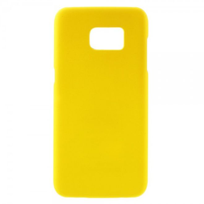 Samsung Galaxy S7 Edge Gummierte Hart Plastik Case Handy Hülle - gelb