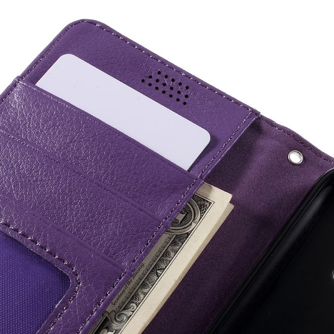Samsung Galaxy S7 Edge Handyhülle - Case aus Leder - mit Lichtitextur und Magnetverschluss - purpur