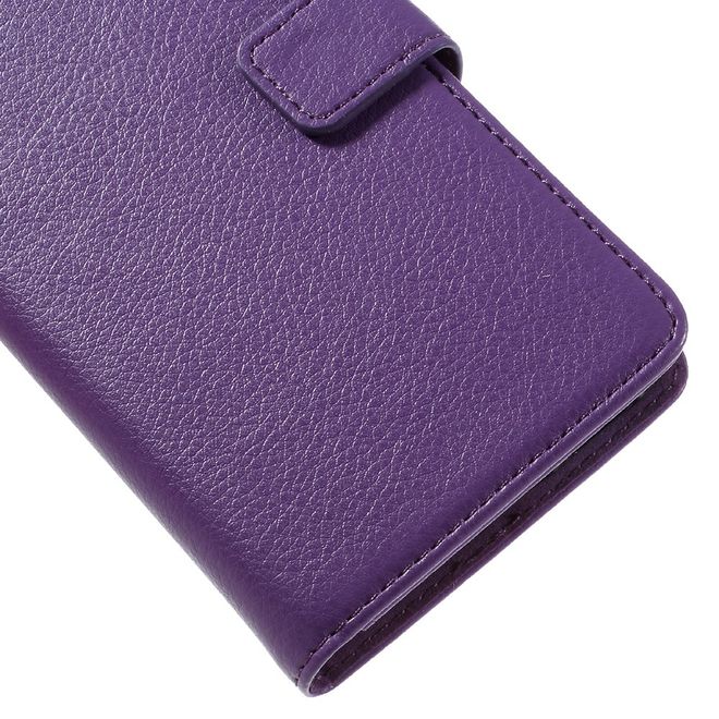 Samsung Galaxy S7 Edge Handyhülle - Case aus Leder - mit Lichtitextur und Magnetverschluss - purpur