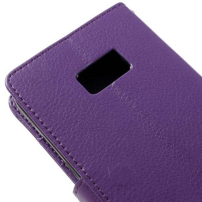 Samsung Galaxy S7 Edge Handyhülle - Case aus Leder - mit Lichtitextur und Magnetverschluss - purpur