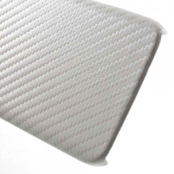 Samsung Galaxy S7 Edge Hart Plastik Case Hülle mit lederartiger Oberfläche und Karbonmuster - weiss